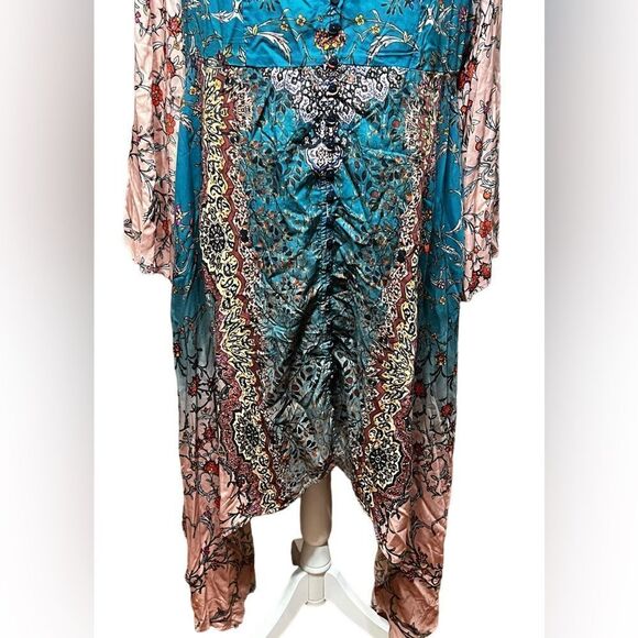 Tolani Collection Asymmetric Hem Button Front Printed Dress - Picture 4 of 8